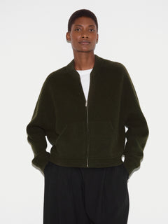 Knitted Bomber Jacket | Khaki