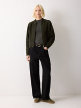 Knitted Bomber Jacket | Khaki