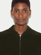 Knitted Bomber Jacket | Khaki