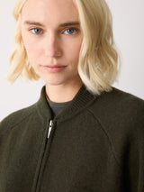 Knitted Bomber Jacket | Khaki