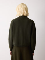 Knitted Bomber Jacket | Khaki