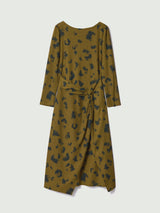Ink Cloud Crinkle Knot Dress | Khaki
