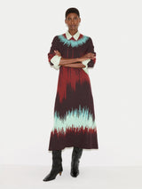 Tie Dye Jacquard Dress | Brown