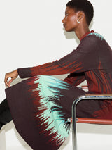 Tie Dye Jacquard Dress | Brown