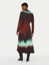 Tie Dye Jacquard Dress | Brown