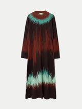 Tie Dye Jacquard Dress | Brown