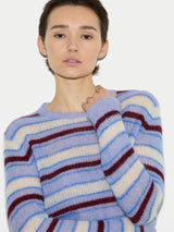 Mohair Blend Stripe Jumper | Blue