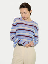 Mohair Blend Stripe Jumper | Blue