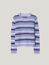Mohair Blend Stripe Jumper | Blue