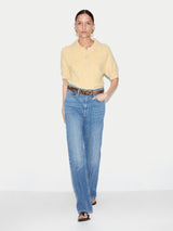 Chunky Cotton Collar Top | Pale Yellow