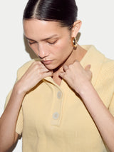 Chunky Cotton Collar Top | Pale Yellow