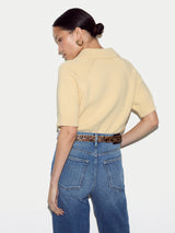 Chunky Cotton Collar Top | Pale Yellow