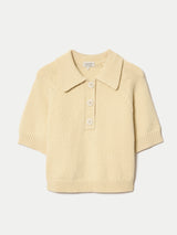 Chunky Cotton Collar Top | Pale Yellow