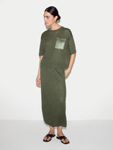 Linen Silk Pocket T-shirt | Green