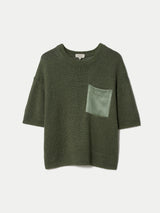Linen Silk Pocket T-shirt | Green