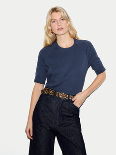 Cotton Luxe Raglan Short Sleeve T-shirt | Blue
