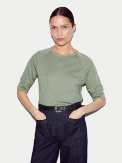 Cotton Luxe Raglan Short Sleeve T-shirt | Green