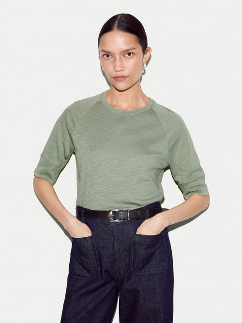 Cotton Luxe Raglan Short Sleeve T-shirt | Green