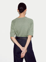 Cotton Luxe Raglan Short Sleeve T-shirt | Green