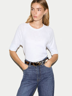 Cotton Luxe Raglan Short Sleeve T-shirt | White
