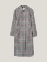Bonded Cotton Check Trench Coat | Cream