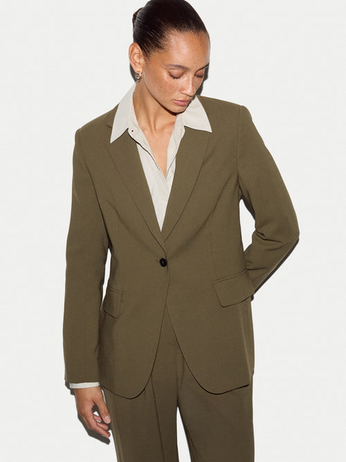 York Fluid Twill Blazer | Khaki