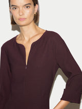 Stretch Crepe Godet Dress | Purple