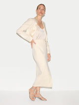 Tailored Split Front Skirt | White