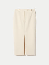 Tailored Split Front Skirt | White