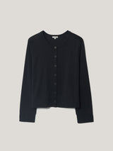 Cotton Luxe Crew Cardigan | Navy