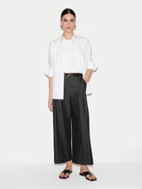 Chambray Front Pleat Trouser | Black