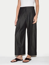 Chambray Front Pleat Trouser | Black