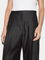 Chambray Front Pleat Trouser | Black