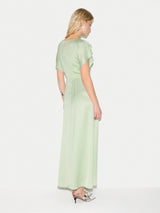 Cap Sleeve Satin Dress | Pale Green