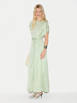 Cap Sleeve Satin Dress | Pale Green