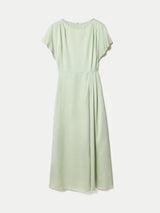 Cap Sleeve Satin Dress | Pale Green