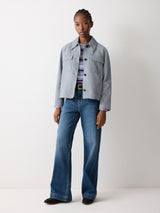 Suede Patch Pocket Jacket | Blue