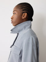 Suede Patch Pocket Jacket | Blue