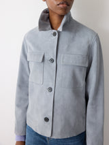 Suede Patch Pocket Jacket | Blue
