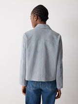Suede Patch Pocket Jacket | Blue