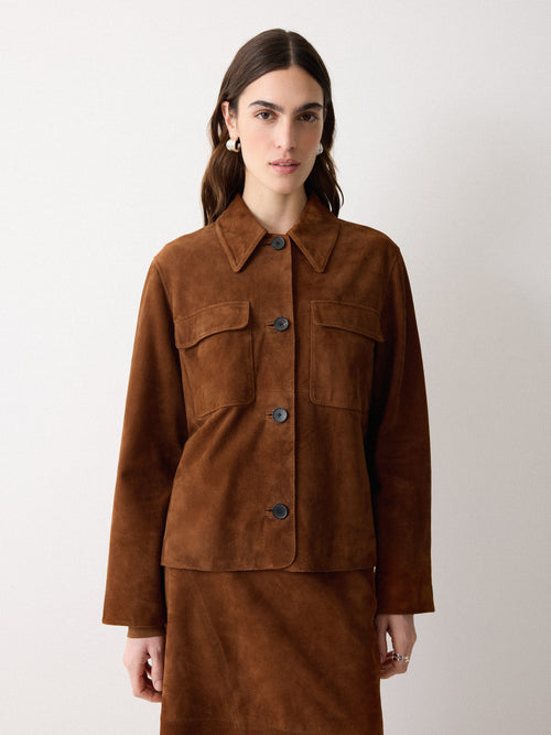 Suede Patch Pocket Jacket | Tan