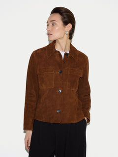 Suede Patch Pocket Jacket | Tan