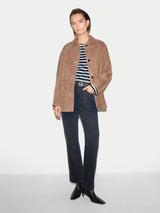 Suede Raglan Sleeve Jacket | Light Brown