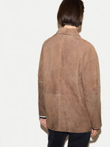 Suede Raglan Sleeve Jacket | Light Brown