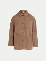 Suede Raglan Sleeve Jacket | Light Brown