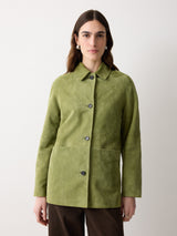 Suede Raglan Sleeve Jacket | Green