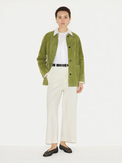 Suede Raglan Sleeve Jacket | Green