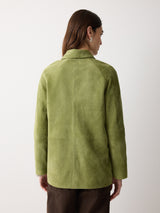 Suede Raglan Sleeve Jacket | Green