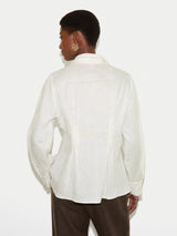 Linen Pleated Waist Shirt | White