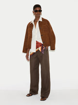 Linen Pleated Waist Shirt | White